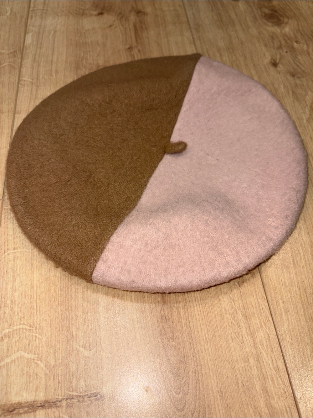 High Quality Wool Beret - Pink And Tan